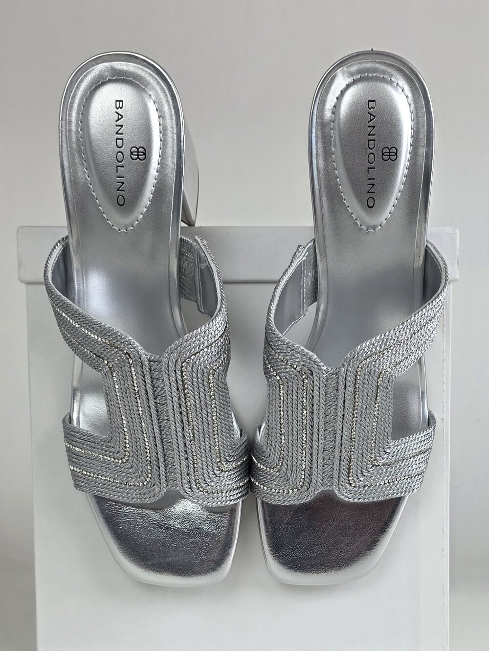 Bandolino Silver Slide Sandals!